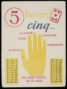 buvard publicitaire 5  buvard  cinq...  LES CINQ DOIGTS  DE LA MAIN 1994.34.921 Photo