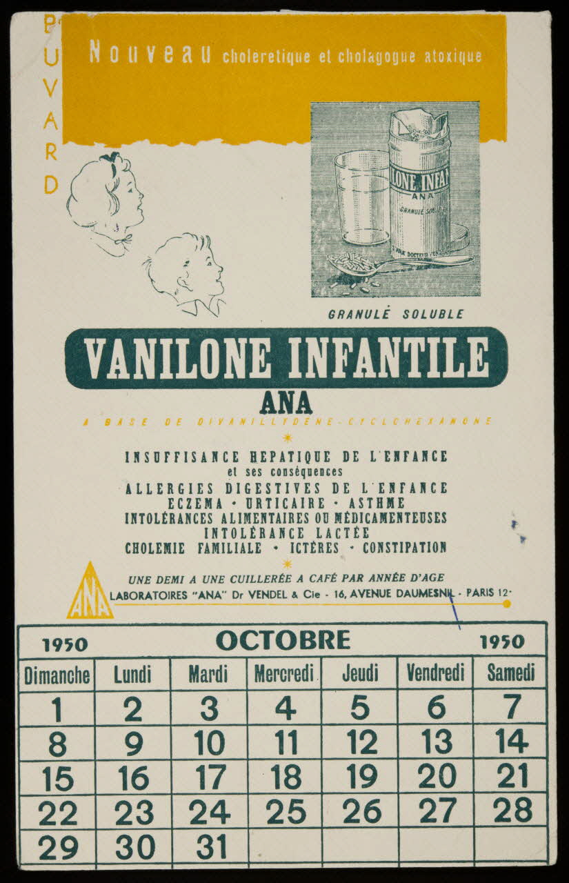 buvard publicitaire VANILONE INFANTILE 1994.34.954 Photo