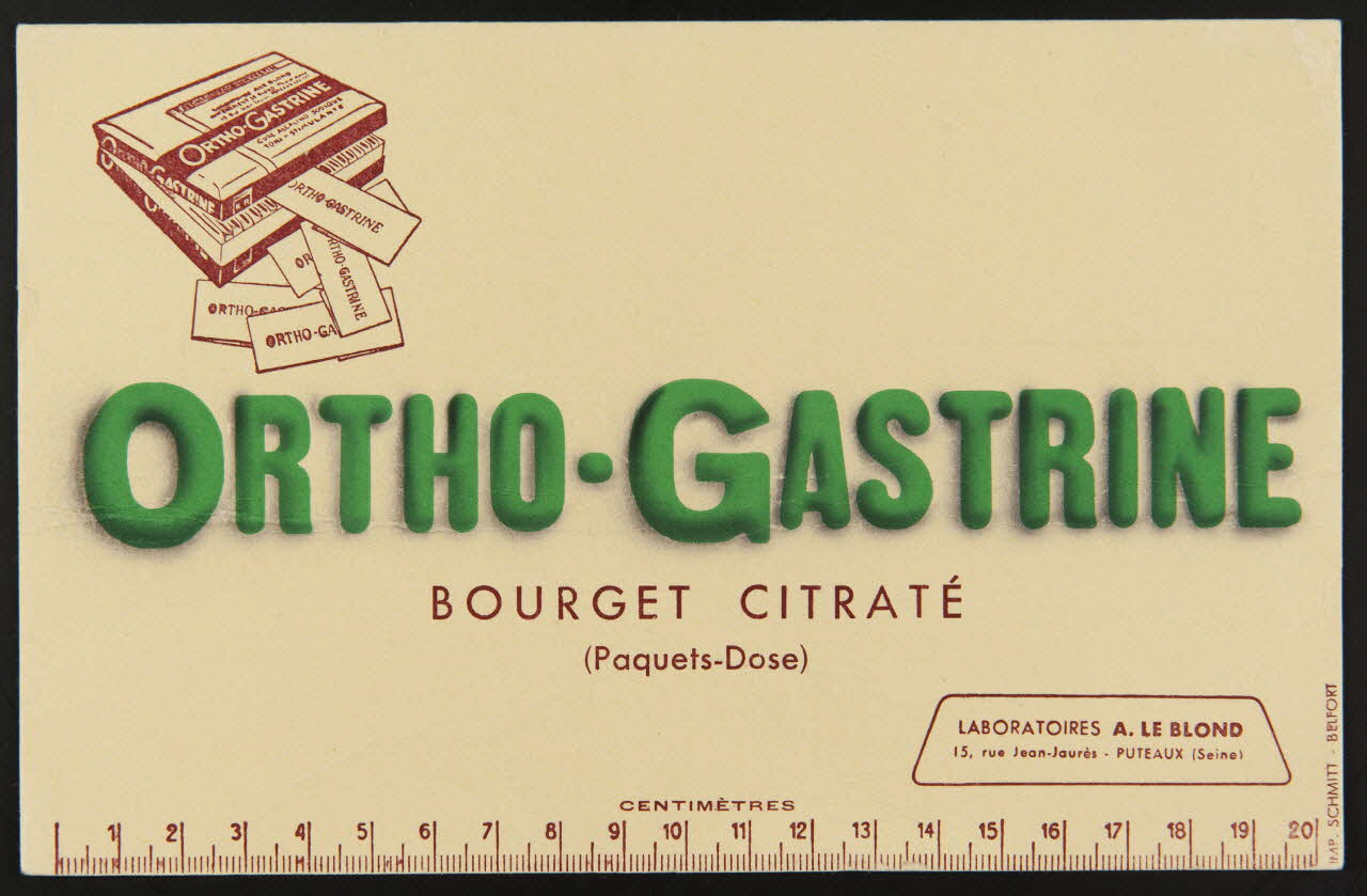 buvard publicitaire ORTHO - GASTRINE 1994.34.969 Photo