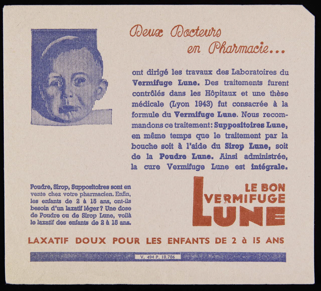 buvard publicitaire Deux Docteurs  en Pharmacie... 1994.34.976 Photo