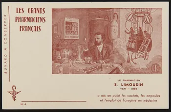buvard publicitaire LES GRANDS  PHARMACIENS  FRANCAIS  S. LIMOUSIN 1994.34.987 Photo