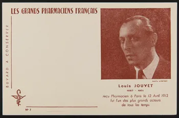 buvard publicitaire LES GRANDS PHARMACIENS FRANCAIS  Louis JOUVET 1994.34.988 Photo