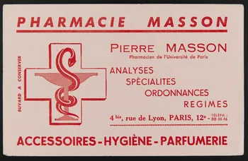 buvard publicitaire PHARMACIE MASSON 1994.34.991 Photo