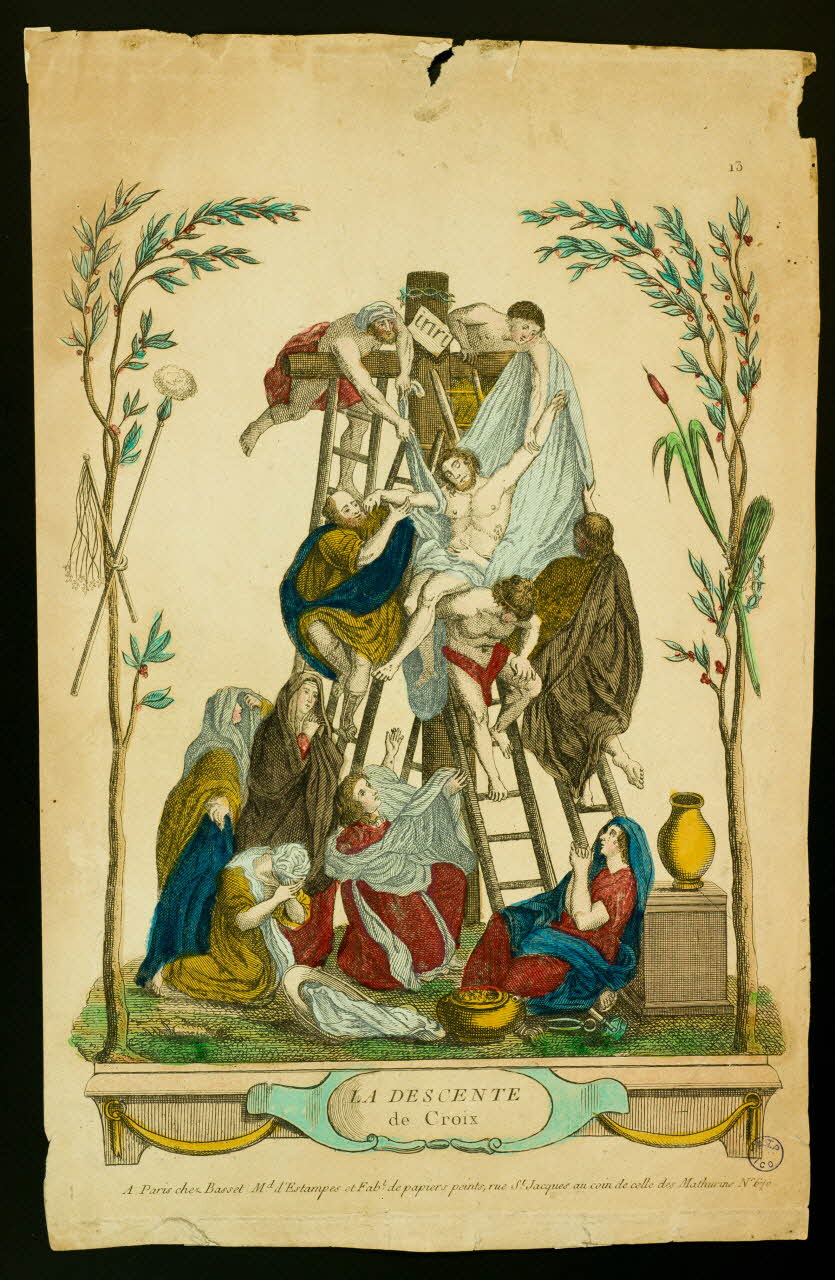 Basset. Paris estampe LA DESCENTE  de Croix Paris 1789 1994.35.1 Photo