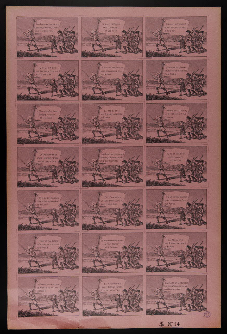 estampe Planche de bons points Paris 1875-1885 1994.35.2 Photo