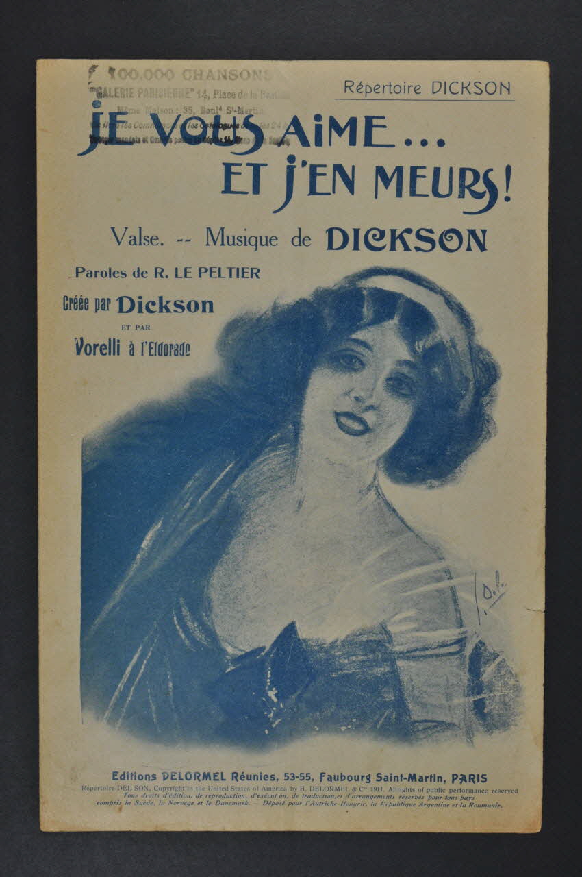 Henri Dickson ; Raoul Le Peltier ; Georges Vorelli ; H. Delormel chanson petit format Île-de-France, France 1911 1965.172.6 Photo Mucem