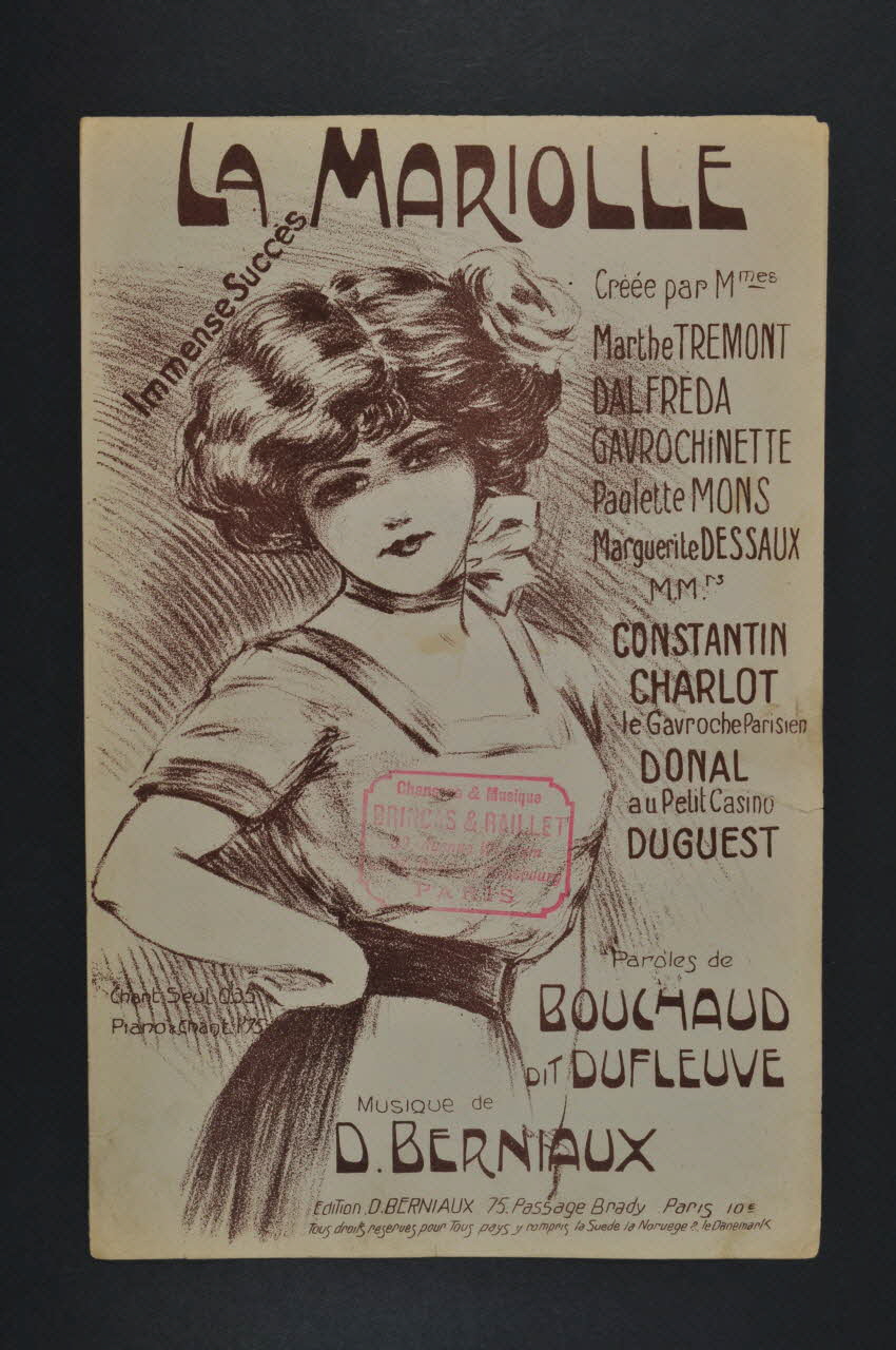 Désiré Berniaux ; Edmond Bouchaud chanson petit format Île-de-France, France 1910 1965.172.68 Photo Mucem