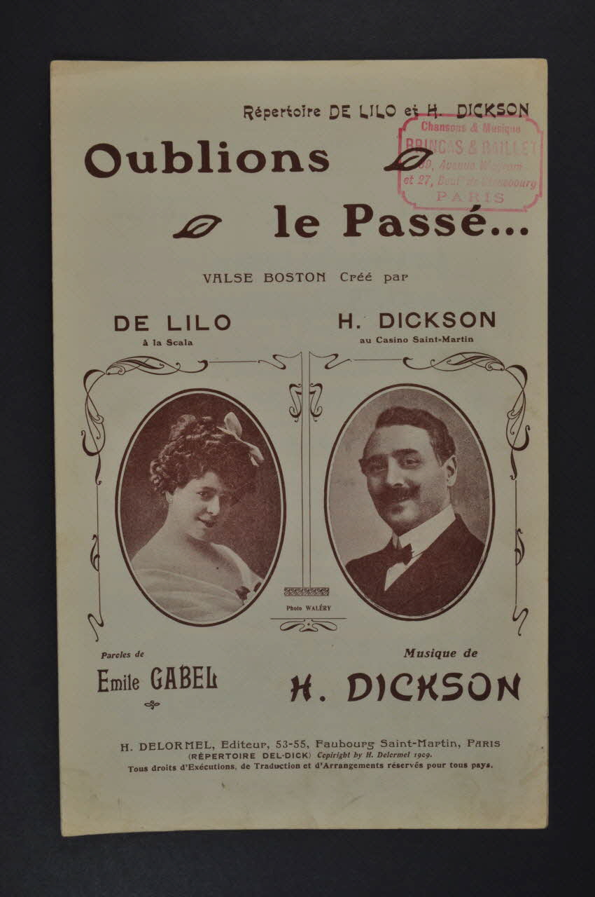 Henri Dickson ; Emile Gabel ; De Lilo ; H. Delormel chanson petit format Île-de-France, France 1908 1965.172.7 Photo Mucem