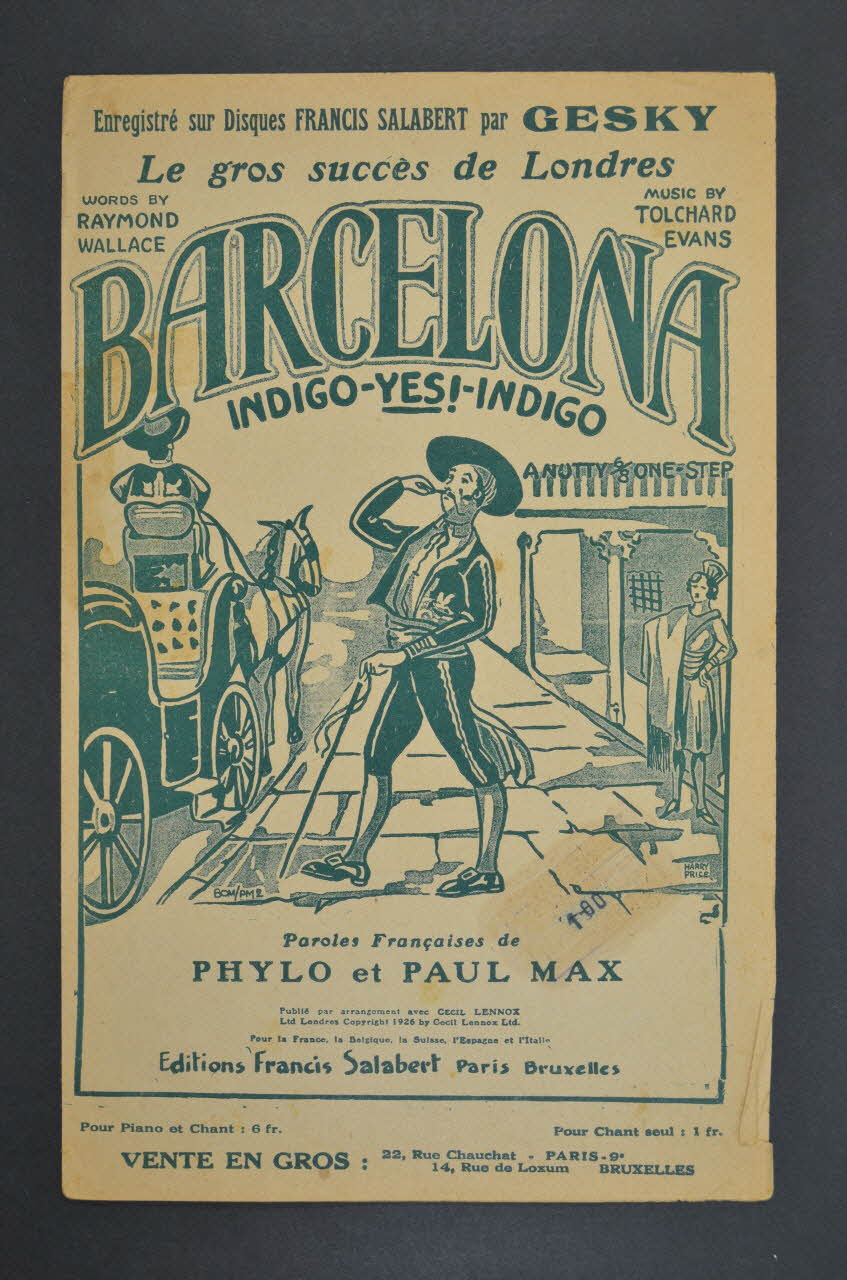 Paul Max ; Phylo ; Ferdinand Louis Bénech chanson petit format Île-de-France, France 1926 1966.189.30 Photo Mucem