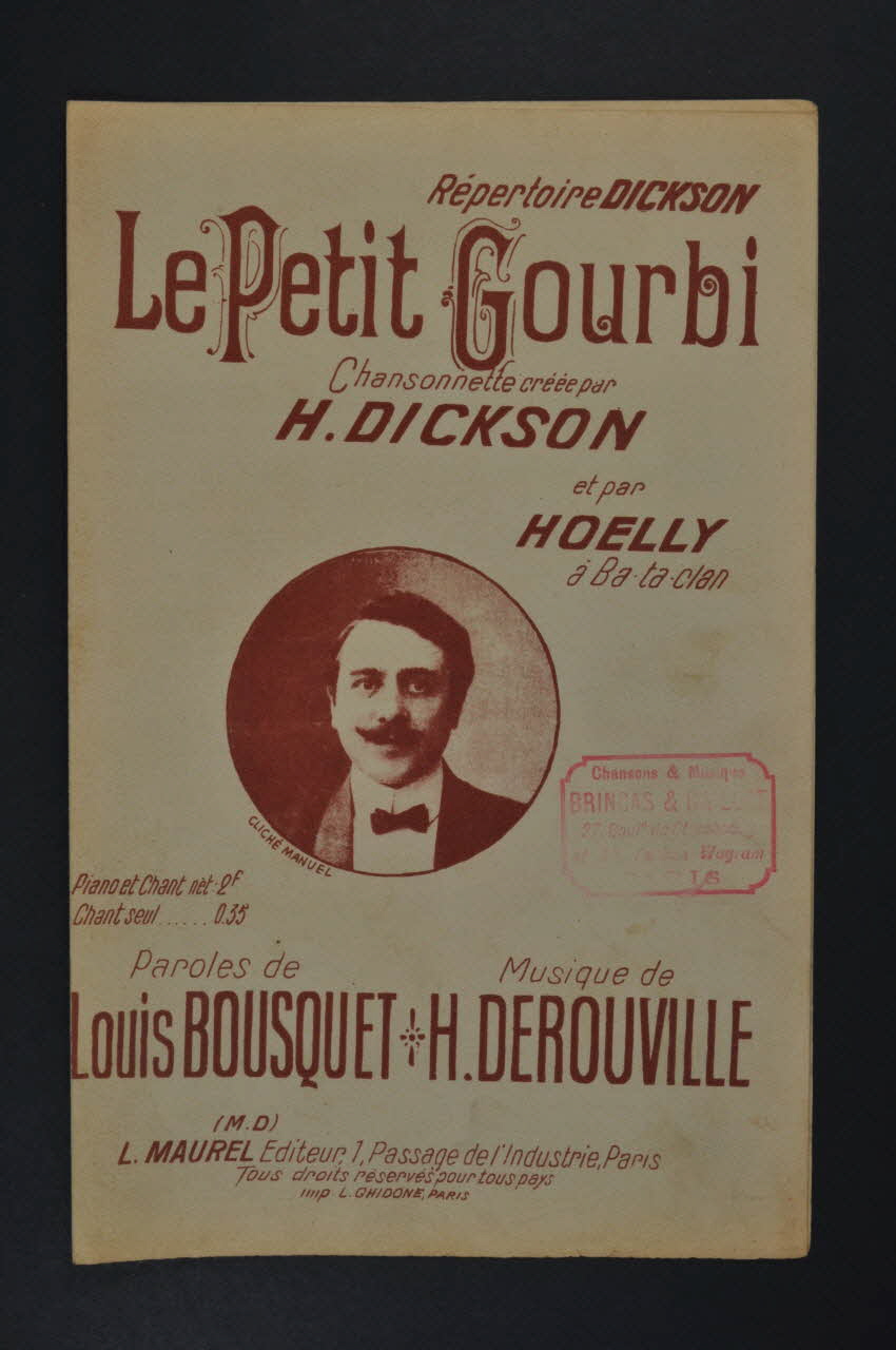 Henri Dérouville ; Louis Bousquet ; Henri Dickson ; Haelly ; Louis Maurel chanson petit format Île-de-France, France 1909 1965.172.8 Photo Mucem
