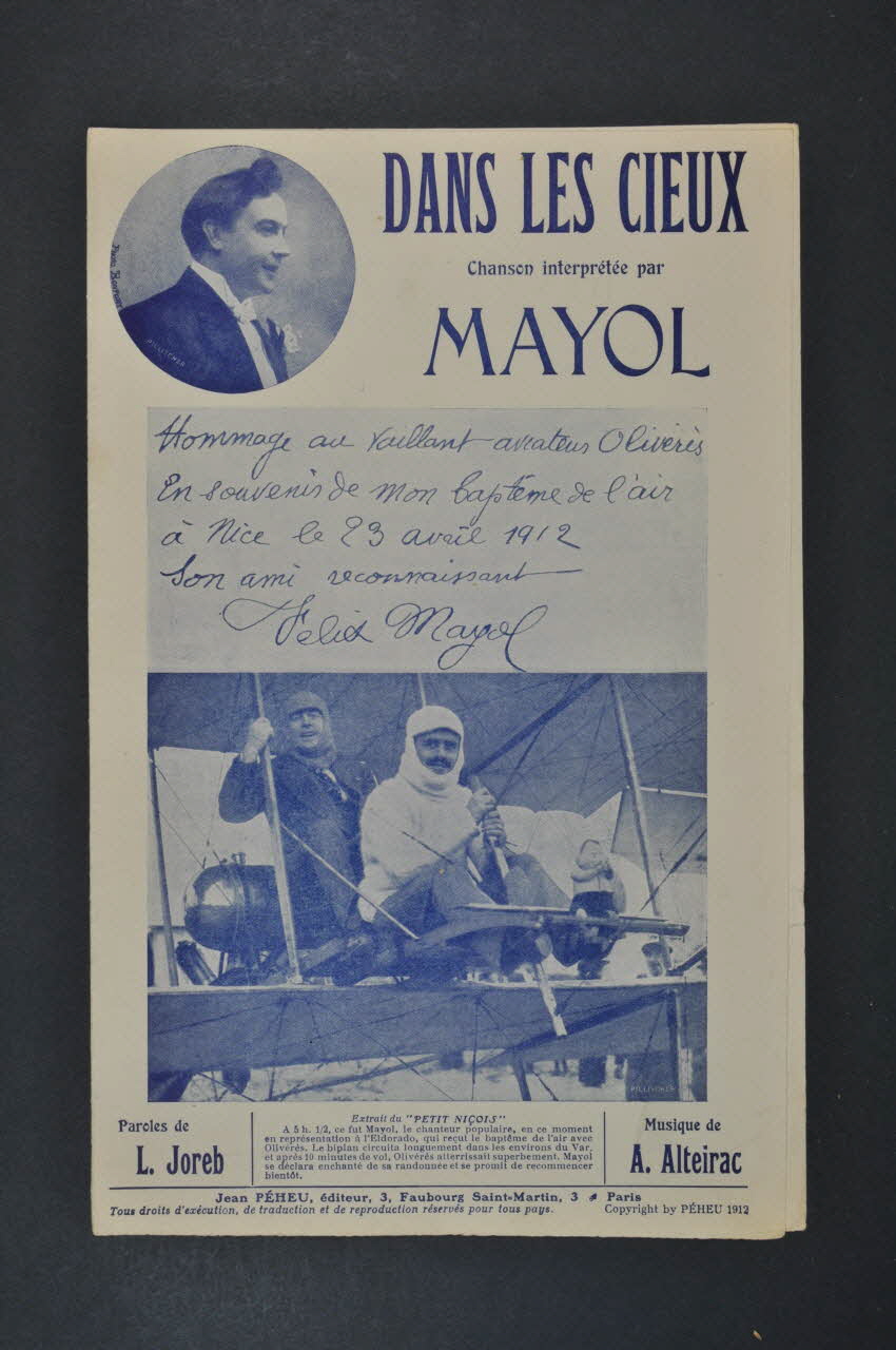 A. Alteirac ; Léon Joreb ; Félix Mayol ; Jean Péheu chanson petit format 1912 1965.172.80 Photo Mucem