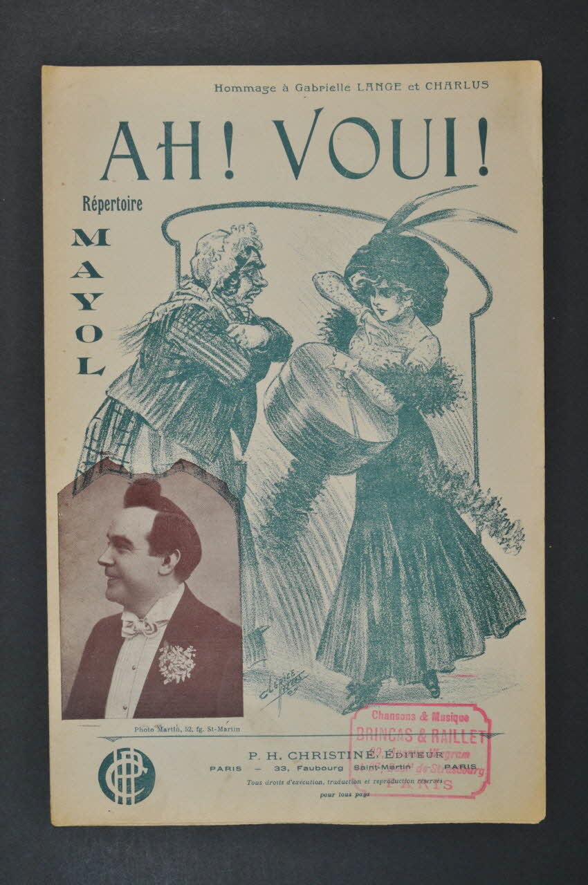 Paul Marinier ; Henri Christiné ; Félix Mayol chanson petit format Île-de-France, France 1909 1965.172.87 Photo Mucem
