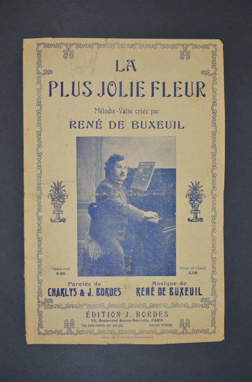 Charlys ; René De Buxeuil ; J. Bordes chanson petit format Île-de-France, France 1923 1966.189.52 Photo Mucem