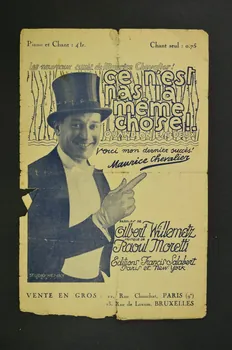 Albert Willemetz ; Raoul Moretti ; Maurice Chevalier ; Francis F. Salabert chanson petit format Île-de-France, France 1924 1966.189.59  Photo Mucem