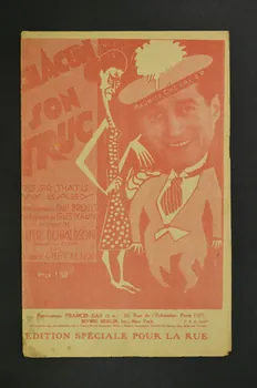 Gus Kahn ; Walter Donaldson ; Paul Briquet ; Maurice Chevalier ; Francis Day chanson petit format Île-de-France, France 1925 1966.189.60 Photo Mucem