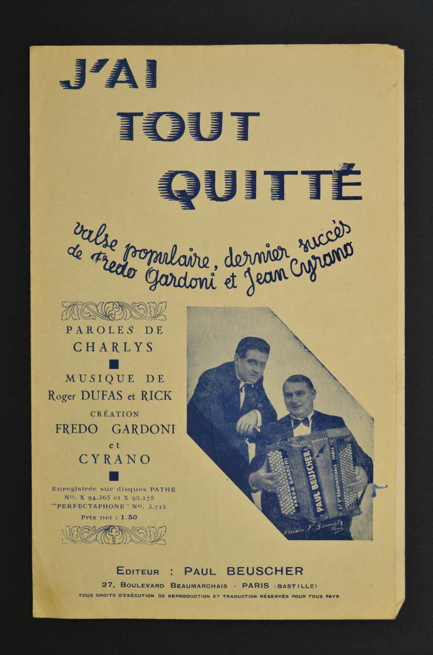 chanson petit format 1966.189.72 Photo Mucem