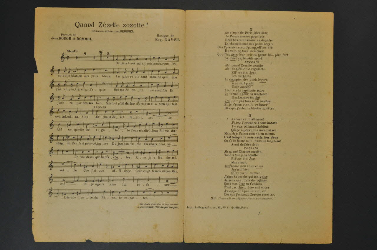 chanson petit format 1966.189.73 Photo Mucem