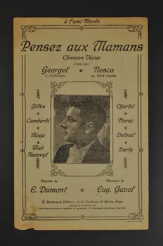 Ernest Dumont ; Eugène Gavel ; Georgel ; H. Delormel ; Resca chanson petit format Île-de-France, France 1911 1966.189.76 Photo Mucem