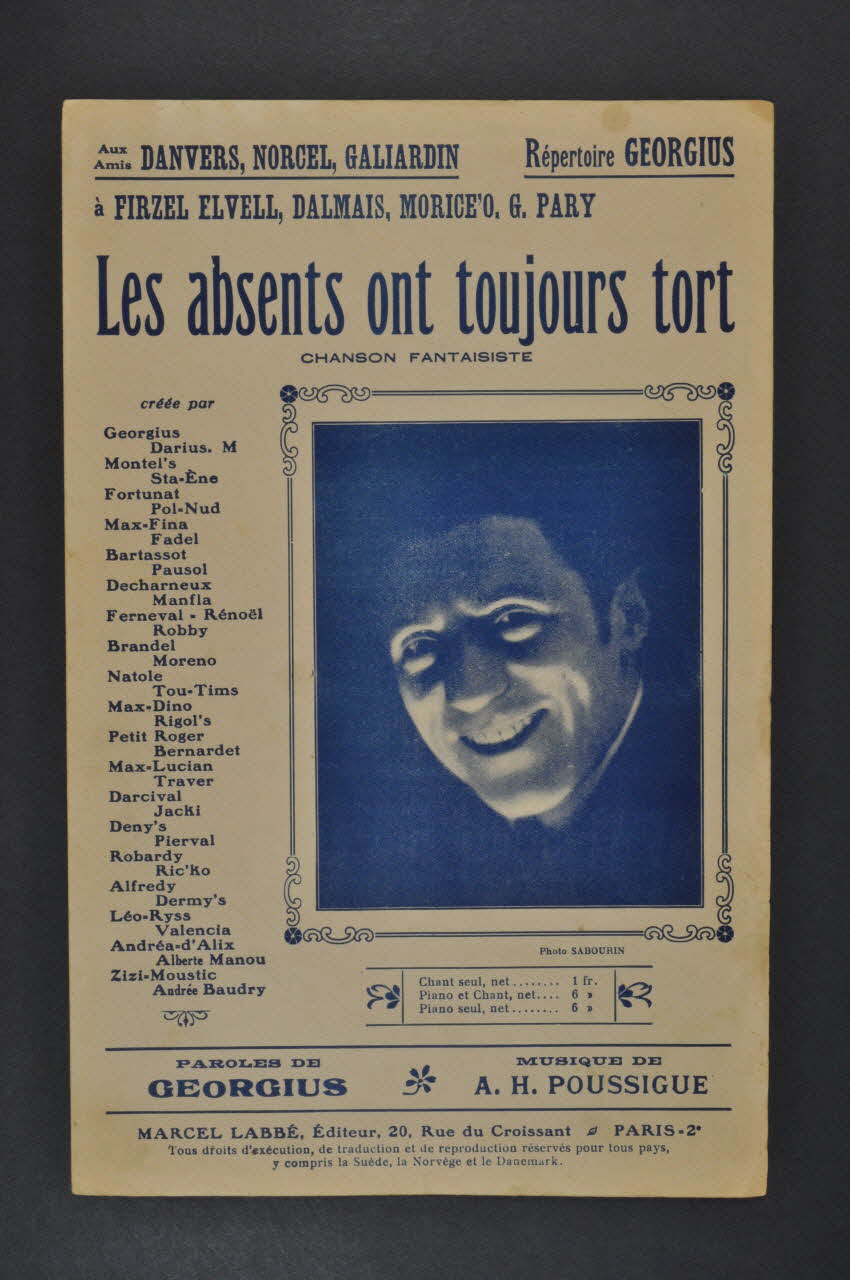 chanson petit format 1966.189.78 Photo Mucem