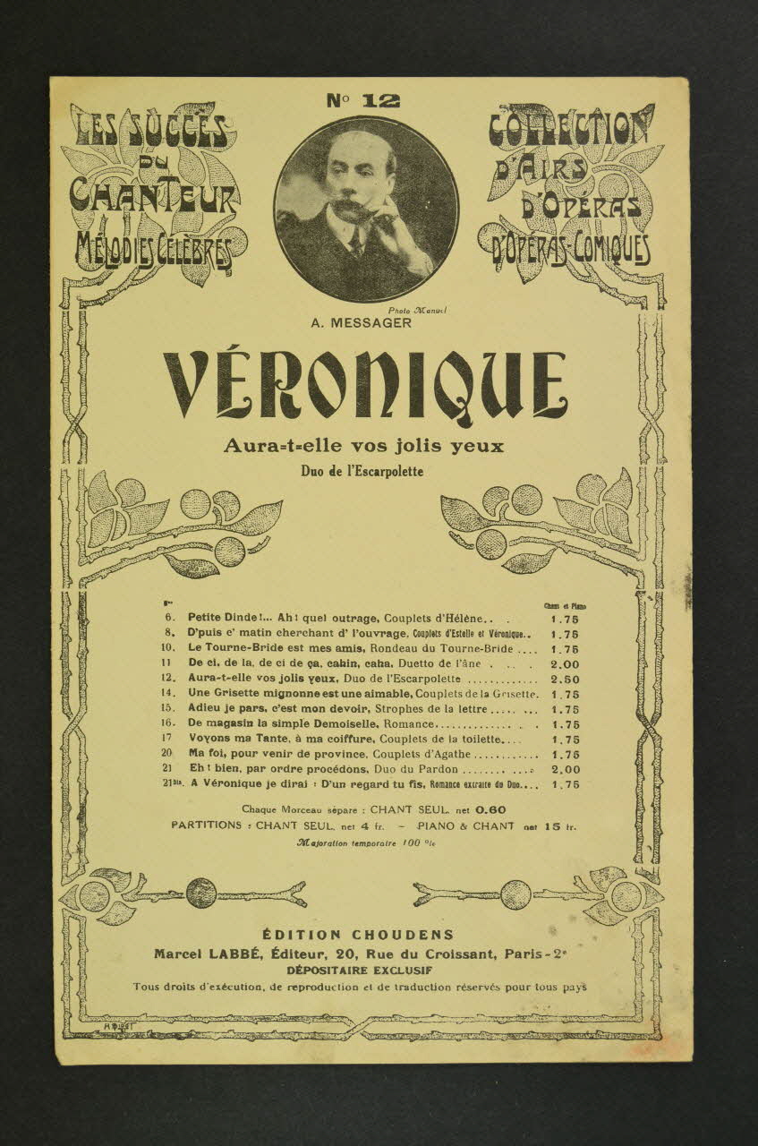 chanson petit format 1965.175.125 Photo Mucem