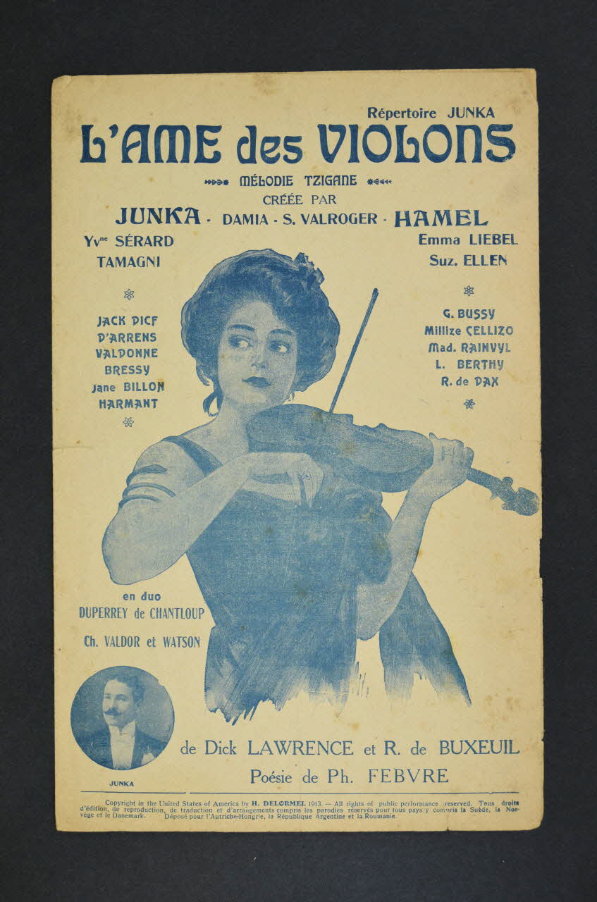 Dick Lawrence ; René De Buxeuil ; Ph Febvre ; H. Delormel chanson petit format Île-de-France, France 1913 1966.189.95 Photo Mucem