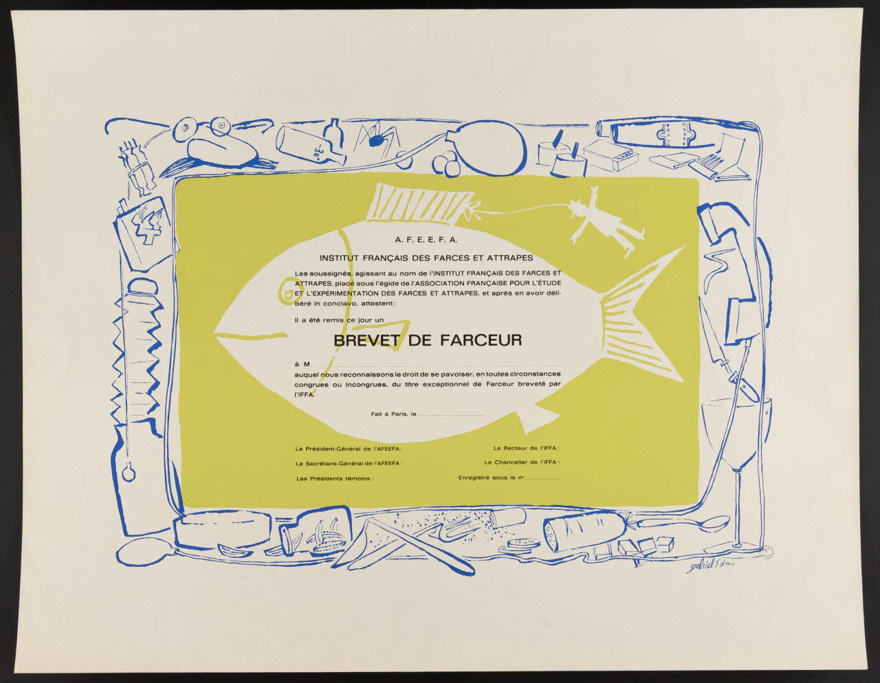 estampe BREVET DE FARCEUR 1967.108.31 Photo