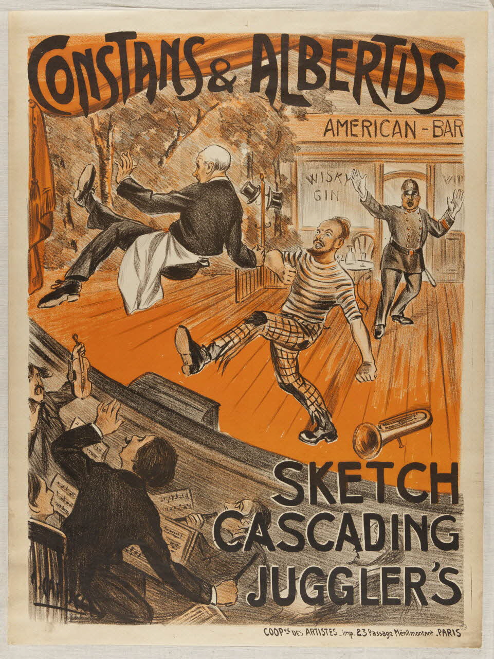 affiche CONSTANTS & ALBERTUS  SKETCH  CASCADING  JUGLER'S 1967.115.303 Photo