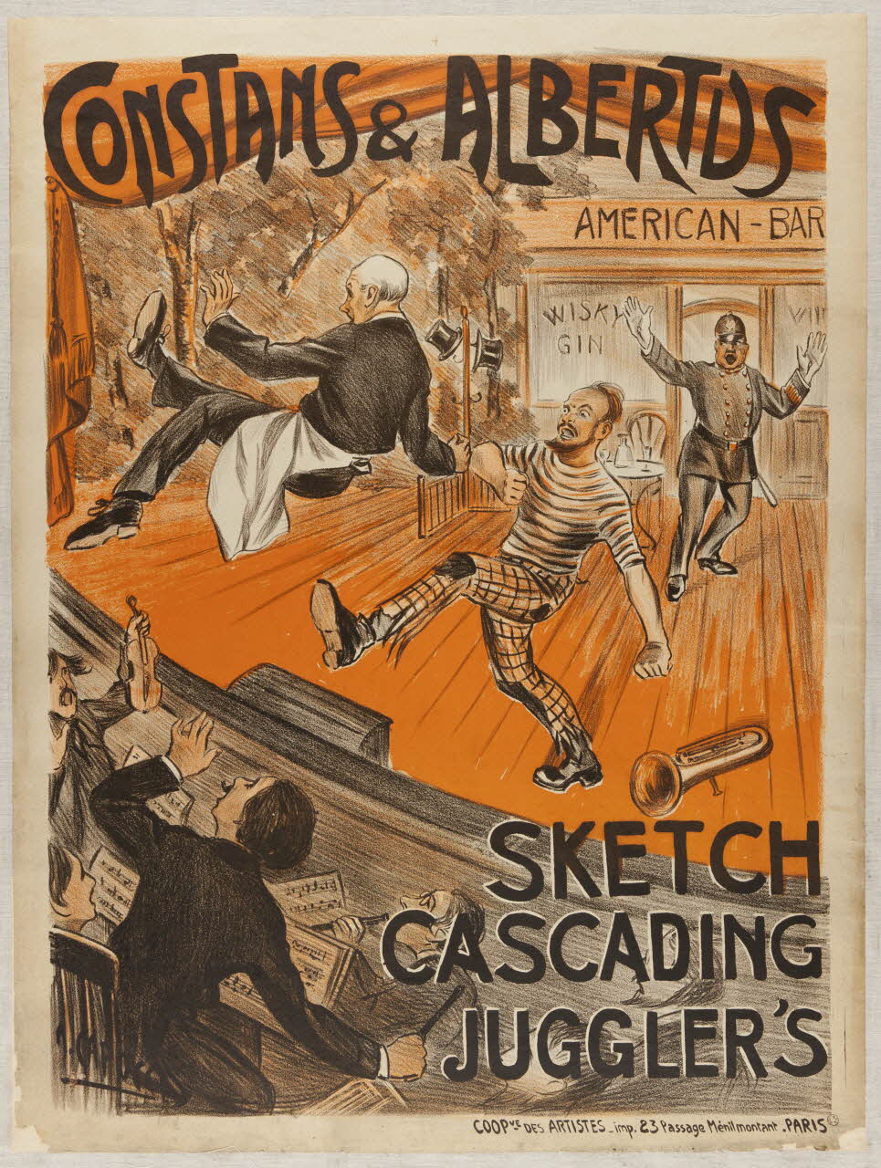 affiche CONSTANTS & ALBERTUS  SKETCH  CASCADING  JUGLER'S 1967.115.304 Photo