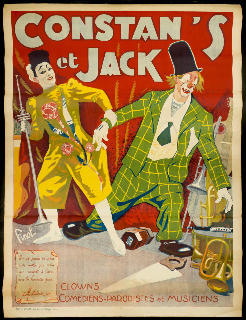 affiche CONSTAN'S  et JACK  CLOWNS  COMÉDIENS-PARODISTES et MUSICIENS 1967.115.342.3 Photo