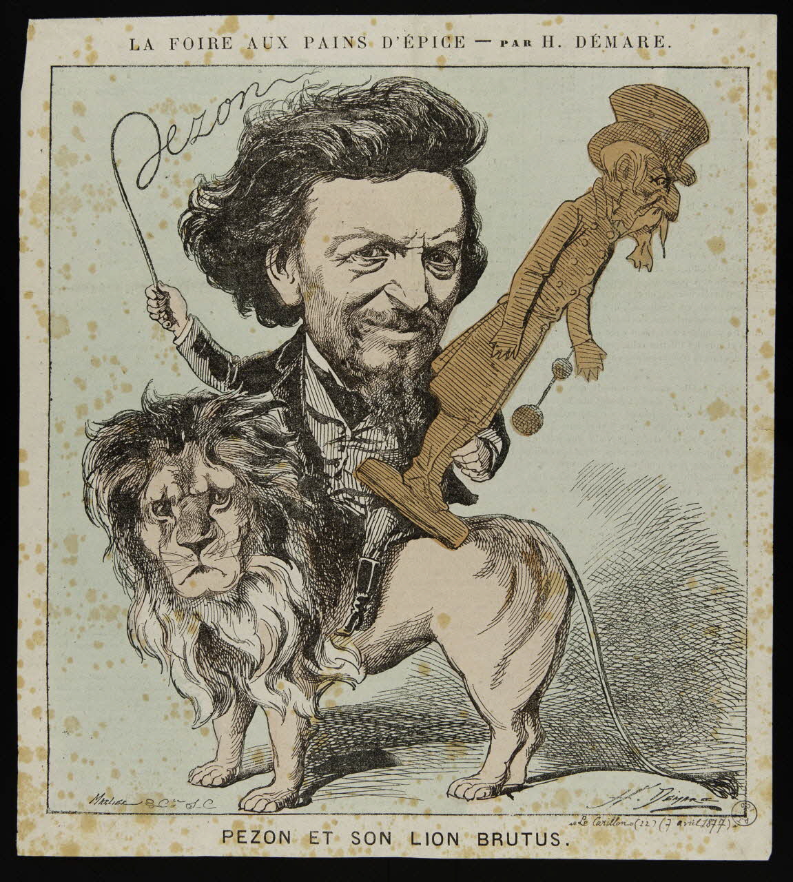 estampe LA FOIRE AUX PAINS D'EPICE  PEZON ET SON LION BRUTUS. 1967.116.1009 Photo