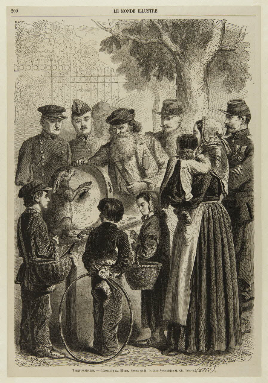 estampe TYPES PARISIENS. - L'homme au lièvre. 1967.116.1021 Photo