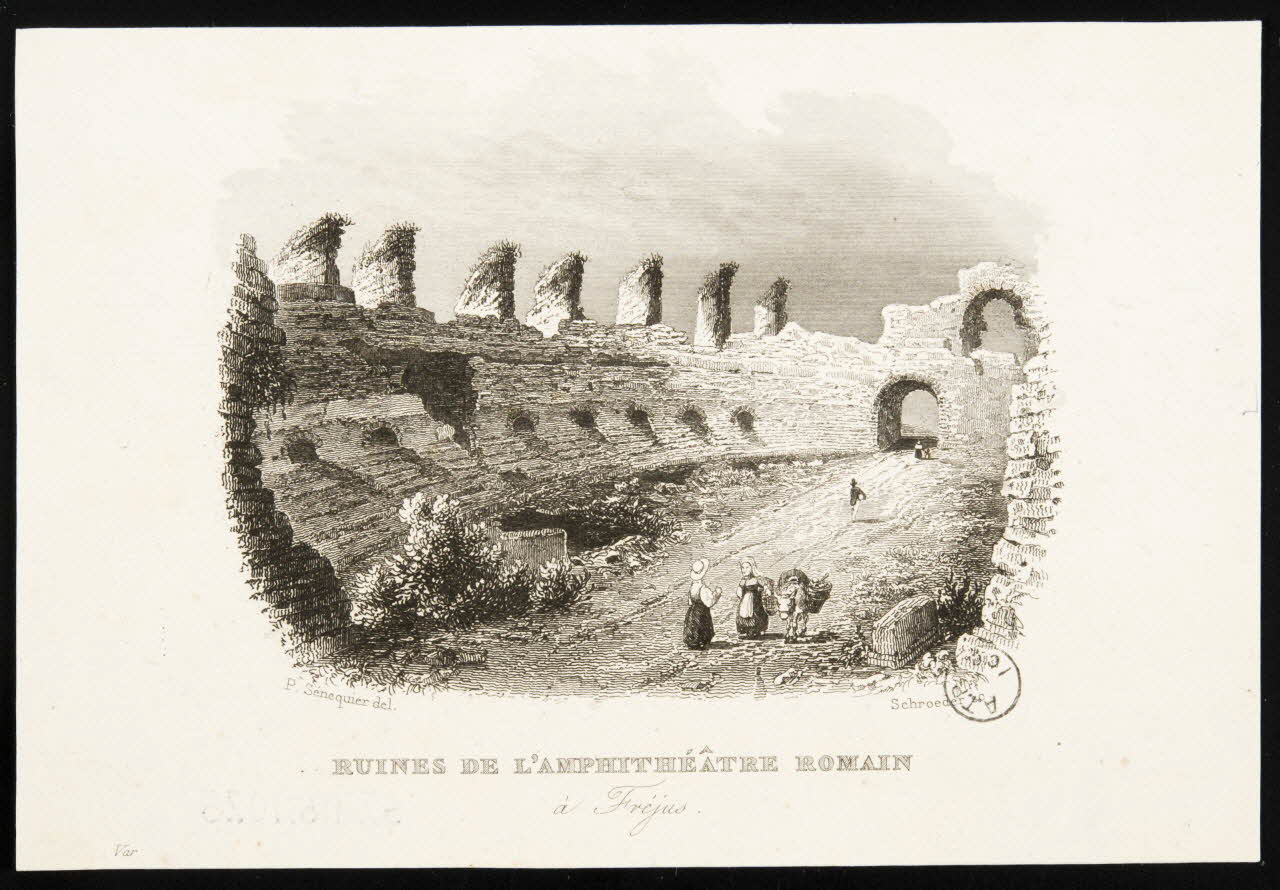 estampe RUINES DE L'AMPHITHEATRE ROMAIN 1967.116.1025 Photo Mucem