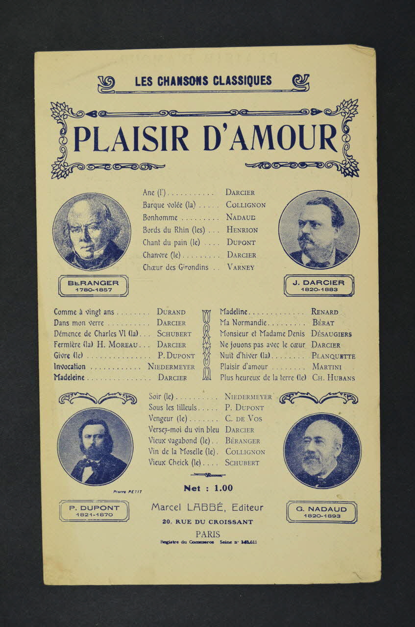 chanson petit format 1965.175.30 Photo Mucem