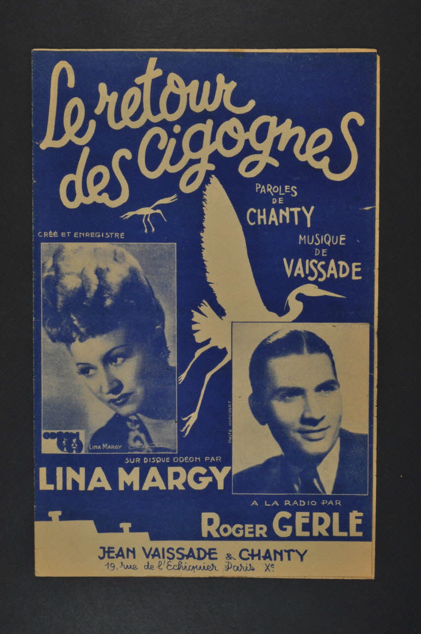 Chanty ; Jean Vaissade ; Lina Margy ; Roger Gerlé chanson petit format Île-de-France, France 1945 1966.189.97 Photo Mucem