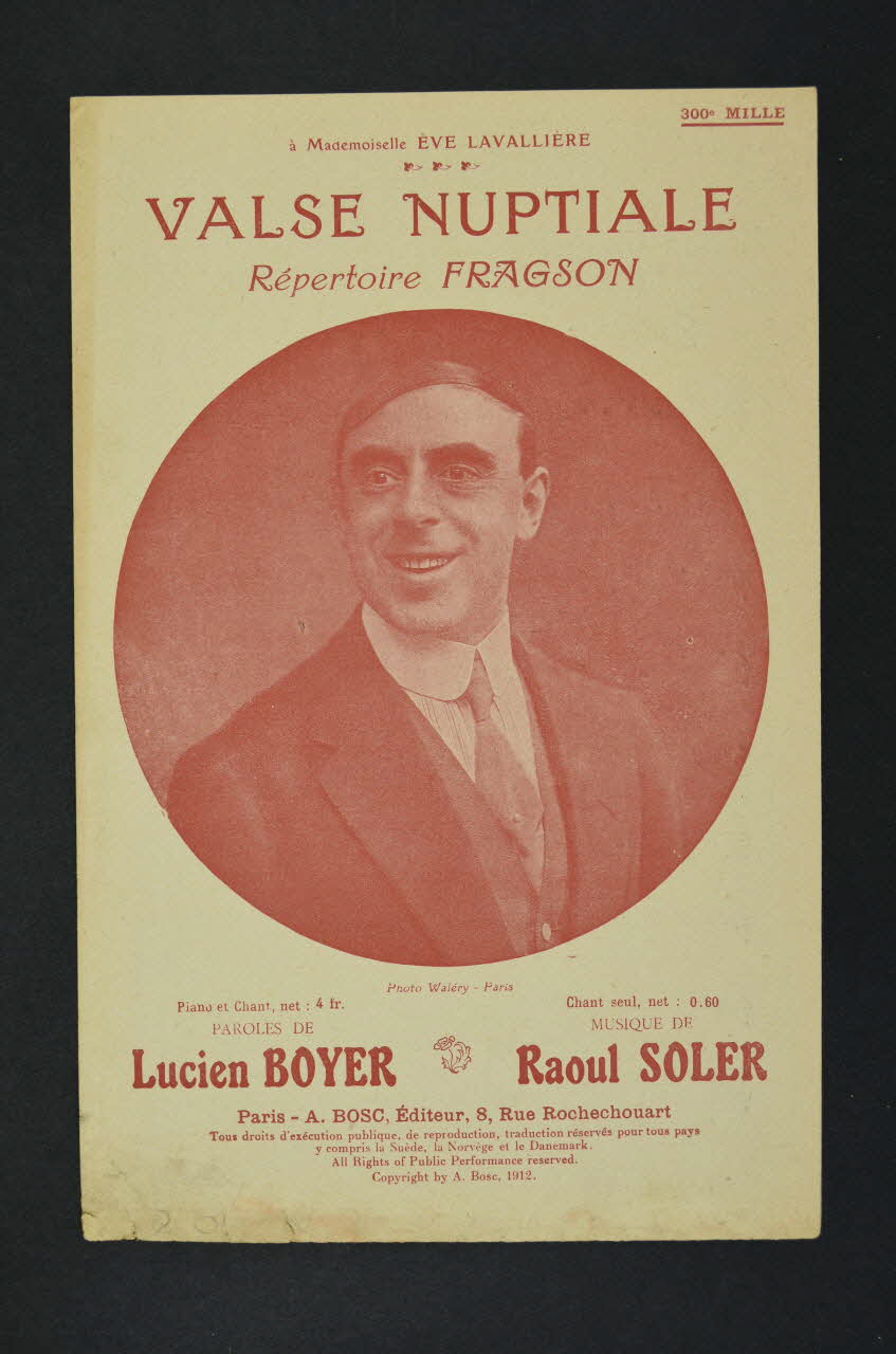 Lucien Boyer ; Raoul Soler ; Harry Fragson ; Auguste Bosc chanson petit format Île-de-France, France 1912 1965.175.31 Photo Mucem
