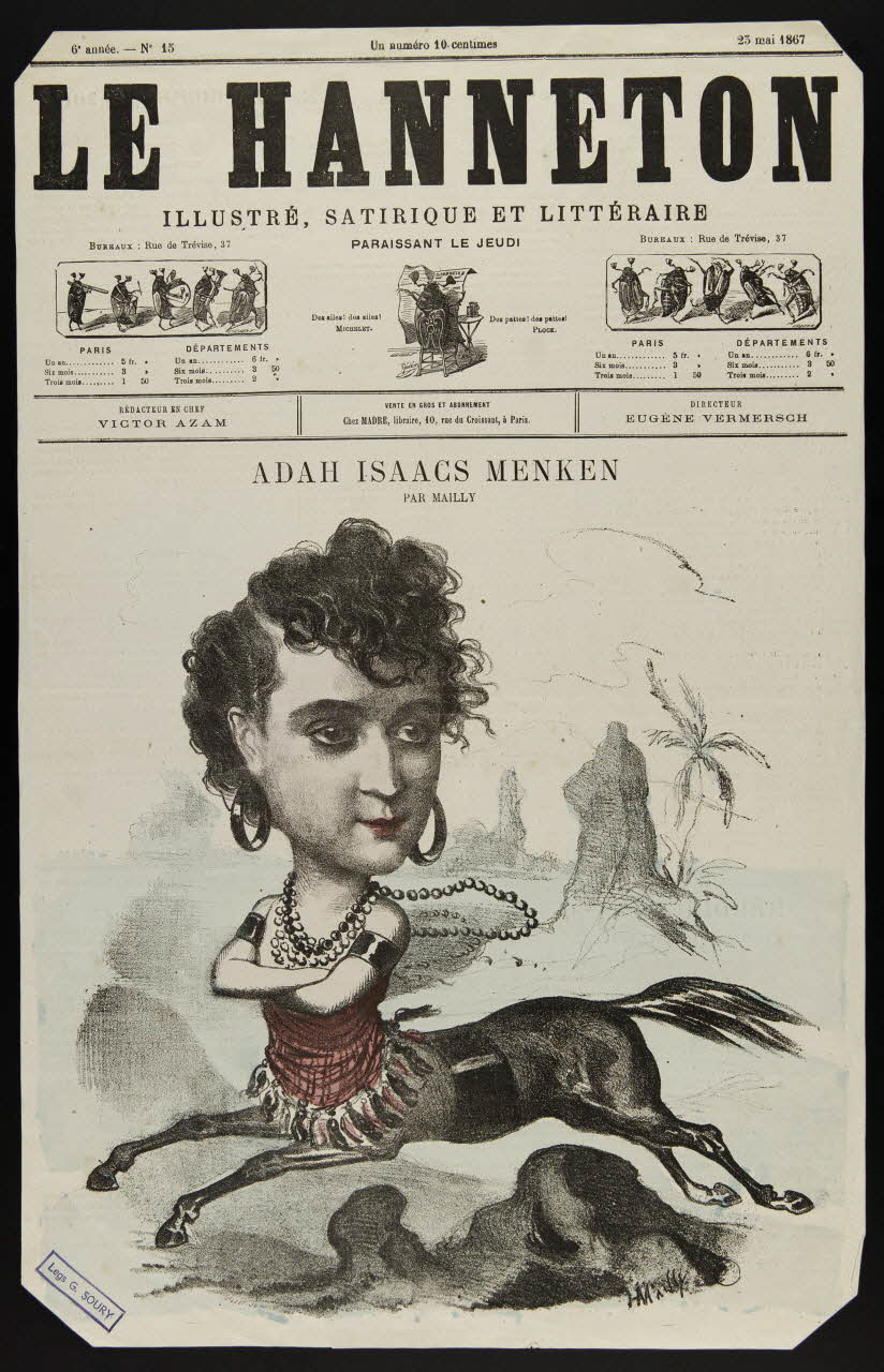 estampe LE HANNETON  ILLUSTRE, SATIRIQUE ET LITTERAIRE  ADAH ISAACS MENKEN 1967.116.1074 Photo