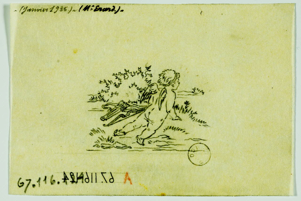 Gustave Soury partie d'un ensemble de dessins Amour faisant le guet 1935 1967.116.124 Photo