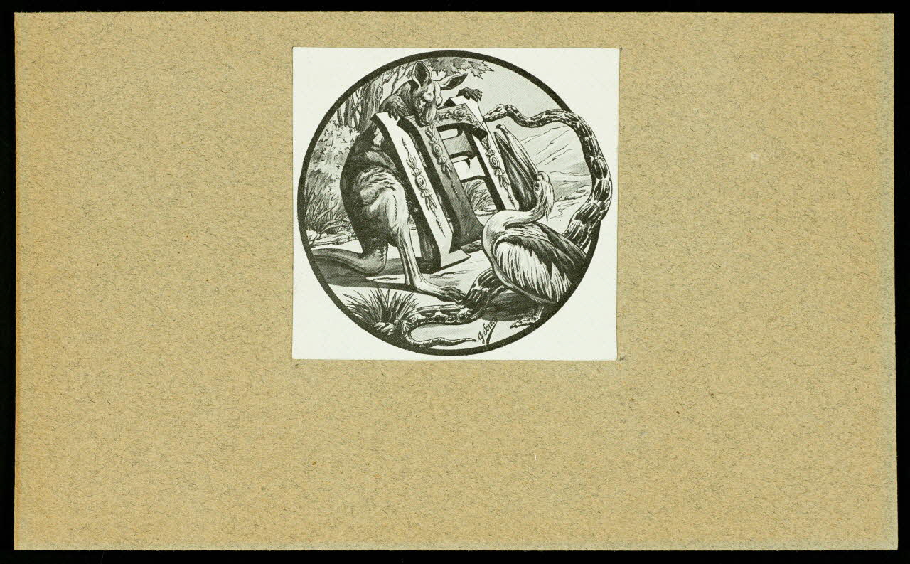 estampe Animaux avec les lettes H et F 1967.116.13.2 Photo