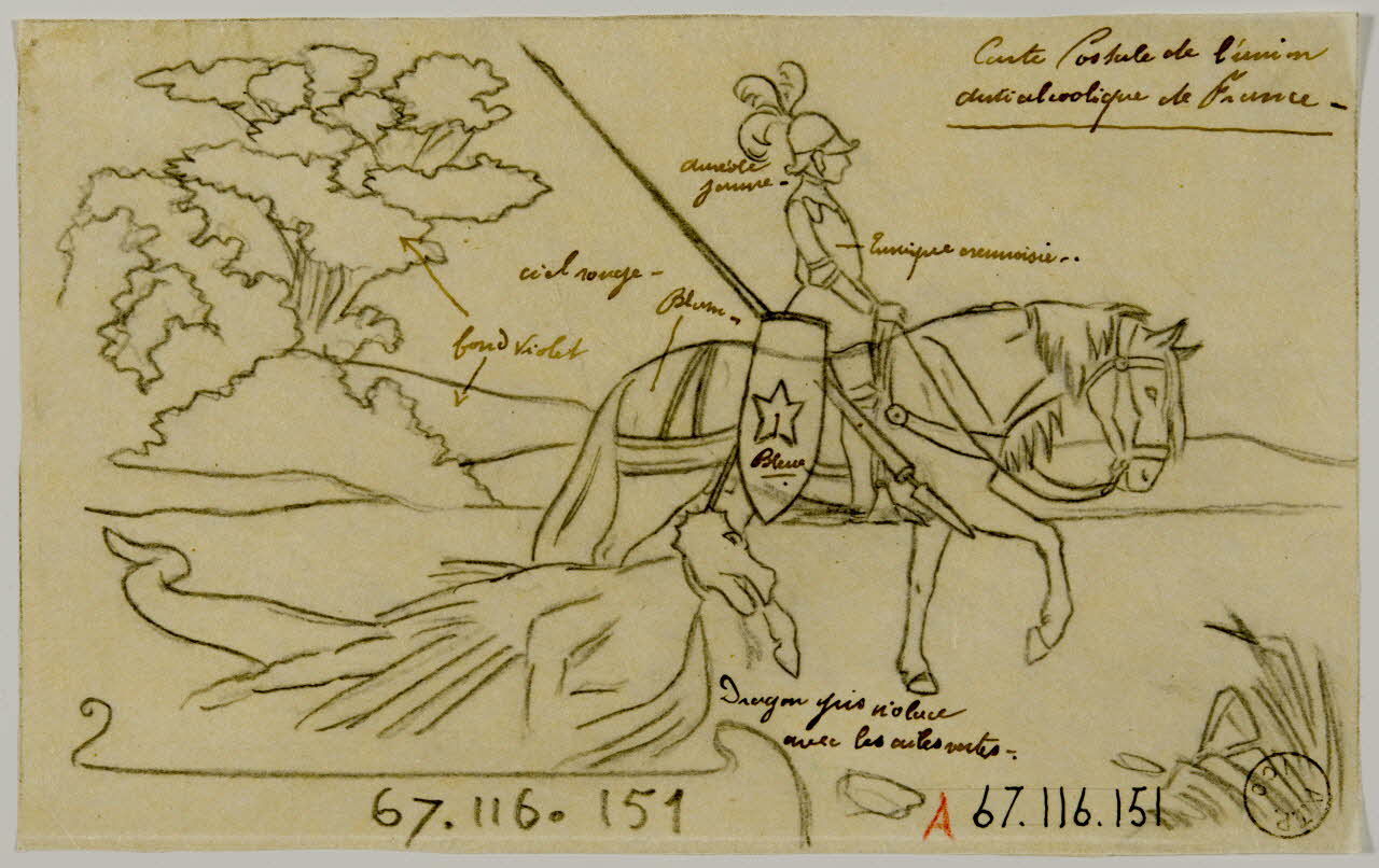 Gustave Soury dessin Projet de carte postale de l'union anti-alcoolique de France 1966 1967.116.151 Photo