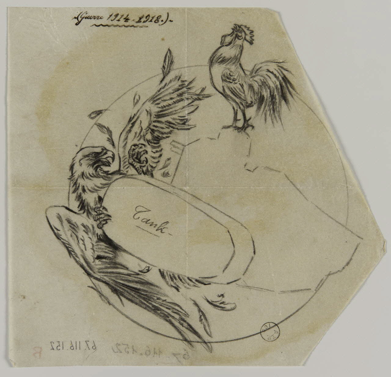 Gustave Soury dessin Allégorie de victoire de la France sur l'Allemagne (guerre 1914-1918) 1914 1967.116.152 Photo
