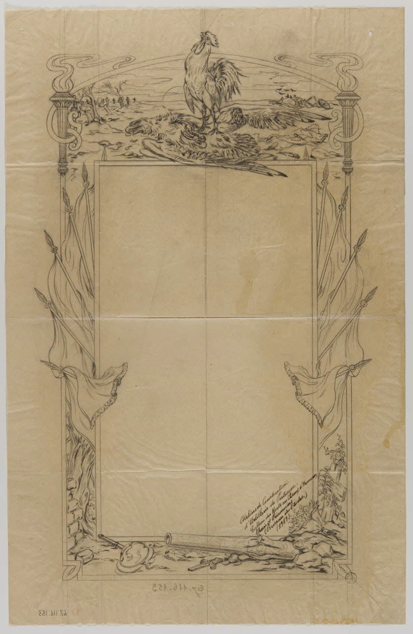 Gustave Soury dessin Projet d'affiche (?) pour tableau des morts au champ d'honneur 1919 1967.116.153 Photo