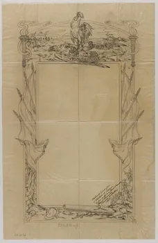 Gustave Soury dessin Projet d'affiche (?) pour tableau des morts au champ d'honneur 1919 1967.116.153 Photo