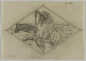 Gustave Soury dessin Morse tenant un pinceau entre ses dents 1924 1967.116.155 Photo