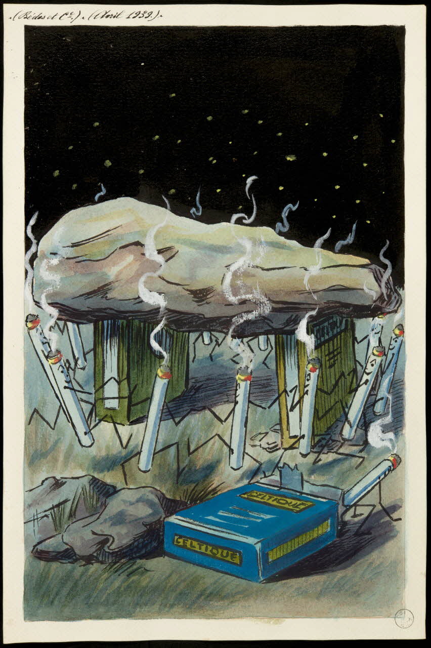 Gustave Soury dessin Projet de publicité pour les cigarettes Celtique 1939 1967.116.163 Photo