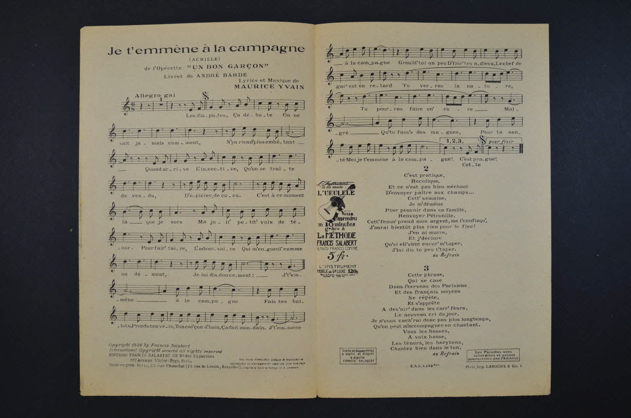 chanson petit format 1965.175.36 Photo Mucem