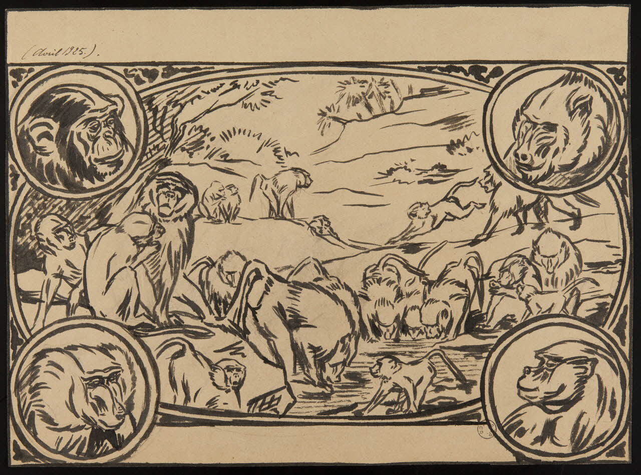 Gustave Soury dessin Singes 1925 1967.116.186 Photo