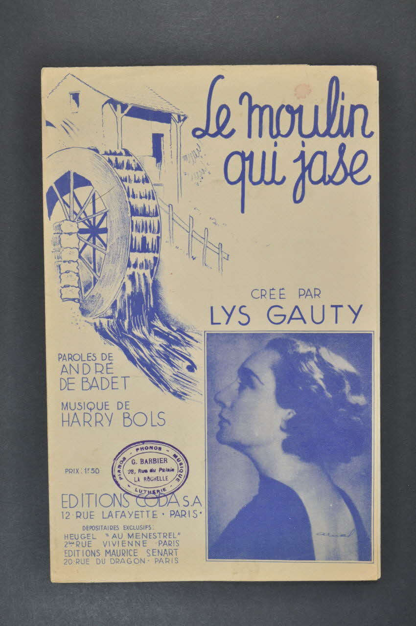 André de Badet ; Harry Bols ; Lys Gauty ; Coda S.A. chanson petit format Île-de-France, France 1935 1966.190.101 Photo Mucem