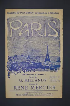Georges Millandy ; René Mercier ; Paul Gesky ; Labbé chanson petit format Île-de-France, France 1919 1965.175.38  Photo Mucem