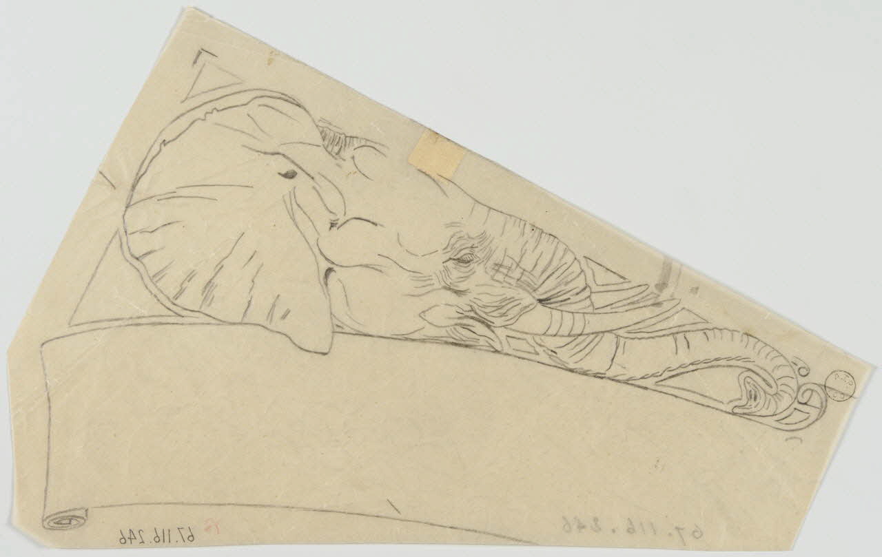 Gustave Soury dessin Eléphant ornemental 1966 1967.116.246 Photo
