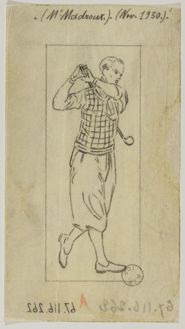 Gustave Soury dessin Golfeur : Smask 1930 1967.116.262 Photo